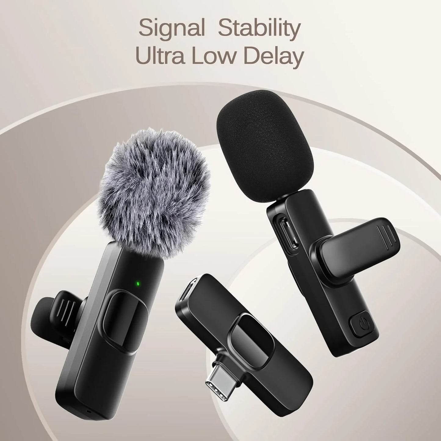 Micrófono Inalámbrico K9 2026, Micrófono de Solapa Profesional con Reducción de Ruido, Mini Micrófono con Clip, Plug & Play para iPhone, Android y Tipo-C